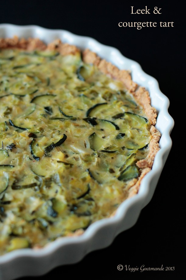 Leek and courgette tart